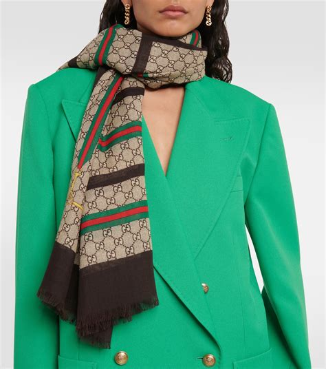 gucci pattern silk scarf|gucci scarf unisex.